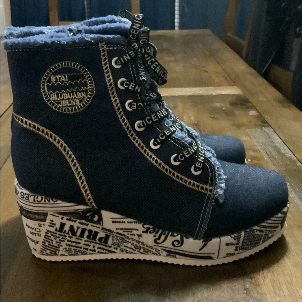 Jean platform shoes
